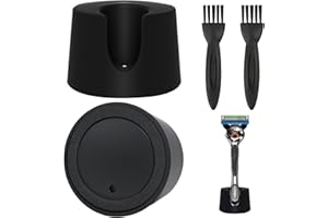 MEIJIAYOU Razor Holder Compatible with Gillette Razor,2 Pack Anti-slip ABS Draining Razor Stand Compatible with Gillette Razor For Bathroom,2PCS Cleaning Brushes Included