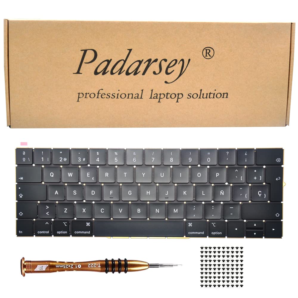 Pardarsey Replacement Spanish ESPAñOL Teclado Keyboard Compatible with MacBook Pro13 A1706 15 Inch A1707 2016 2017 with 80 Screws Screwdriver