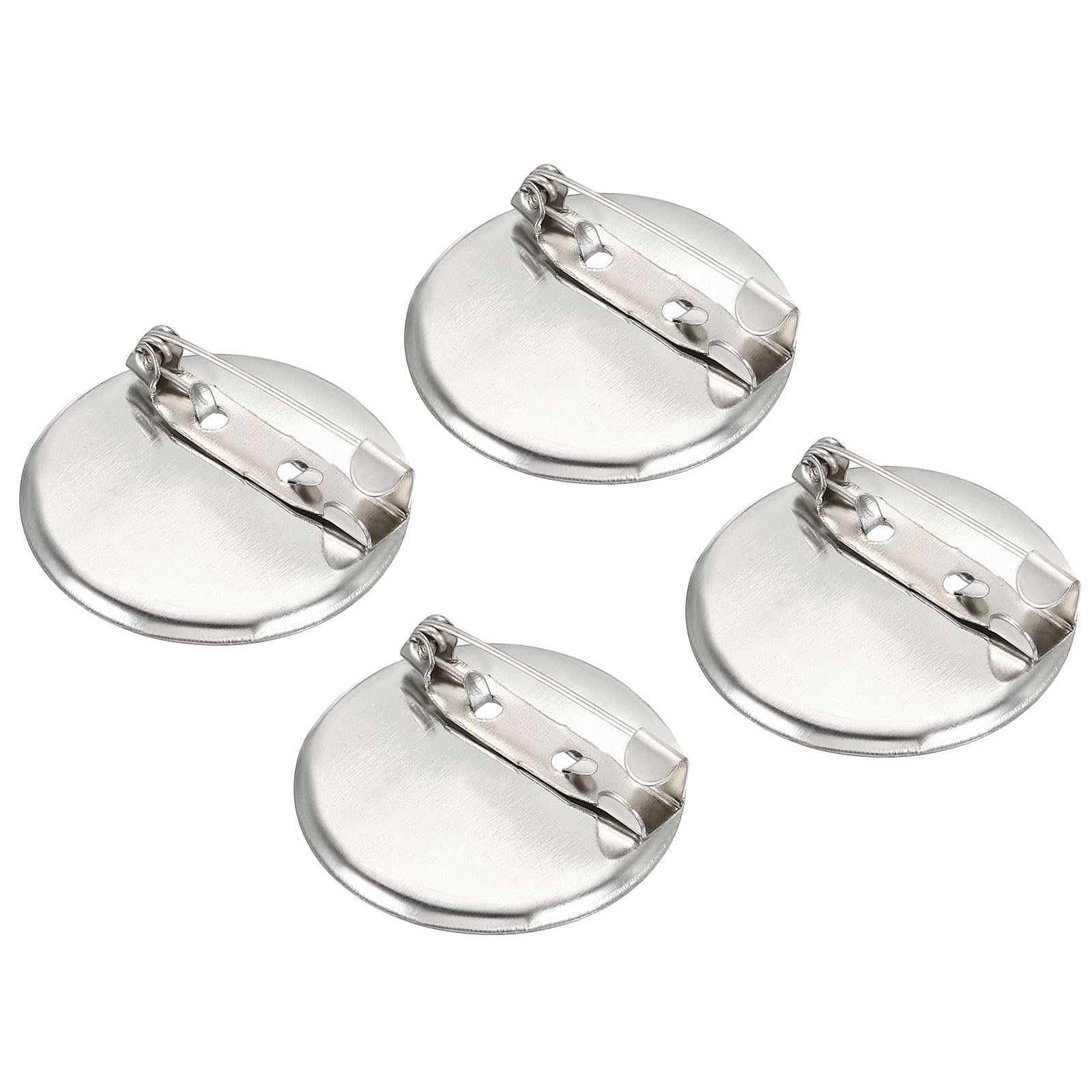 YOKIVE 50 Pcs Brooch Clasp Pins, Disc Base Blank Trays Clips, Sewing Badges Craft, Great for Art, Home, Shop, Daily Use (Silver, 1.14-Inch)