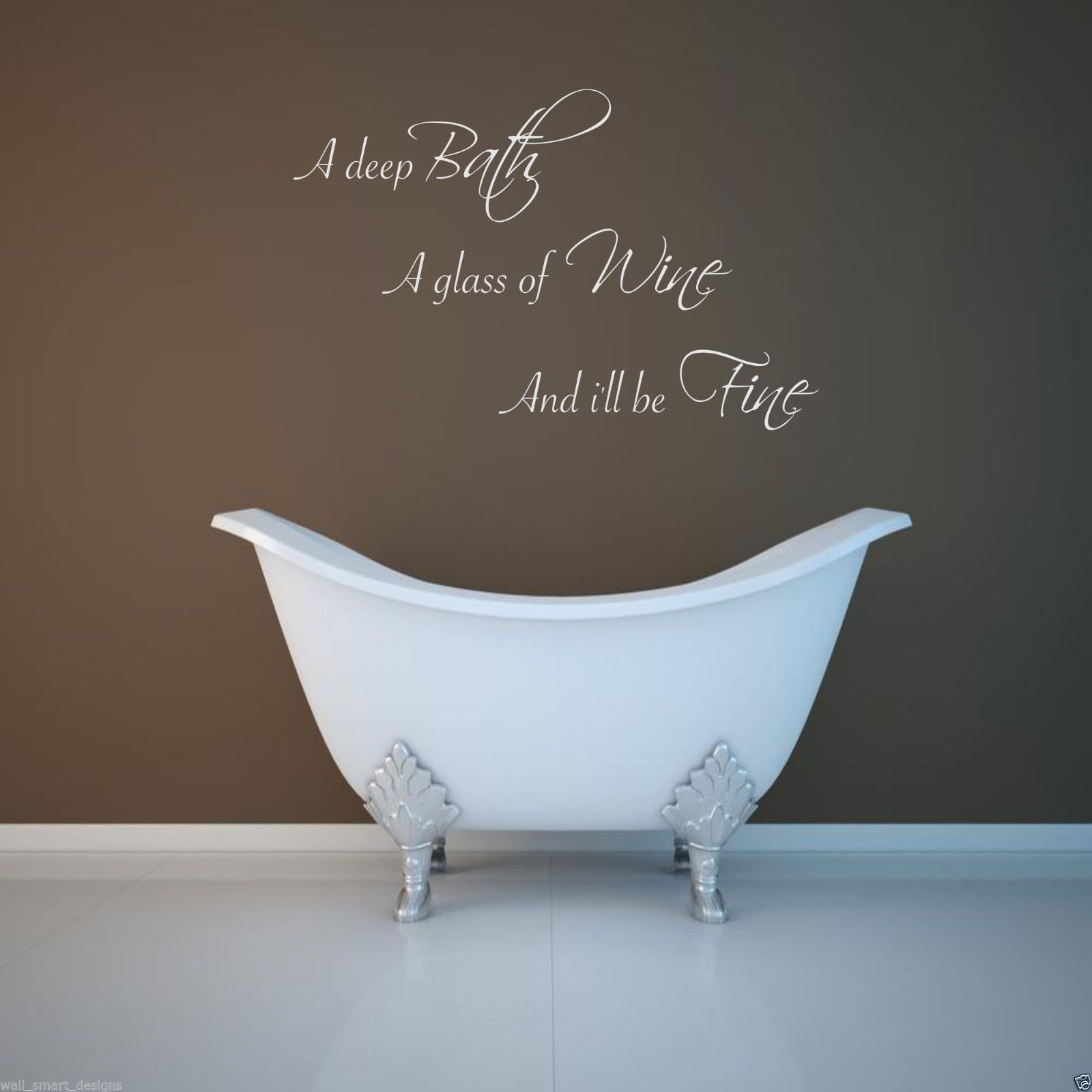 Bath Drink Wine Wall Art Sticker Bathroom Quote Decal Mural Transfer Sticker WSD391