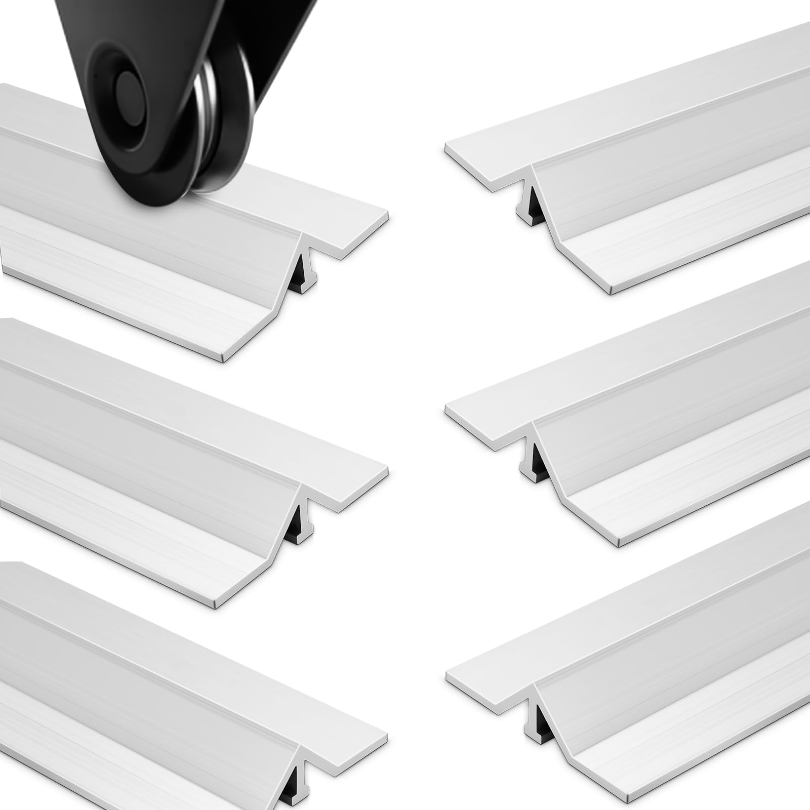 Photo 1 of Otoolling 30ft Gate V Track Aluminum, 5 Pcs 6ft Section Sliding Gate V Track for Sliding Rolling Roll Chain Rack Driveway Residential Driveway Commercial Entrance Industrial Gates