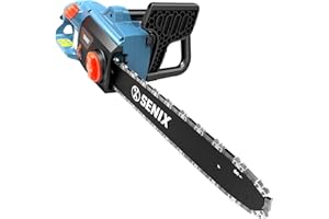 SENIX Electric Chainsaw, 18" Corded Chainsaw,15 Amp Chain Saw for Wood Cutting, Tree Trimming, Garden Tool for Pruning, Branch Cutting, Yard, Fathers Day Gift for Men,Gardener, CSE15-M