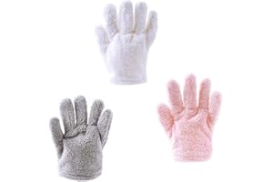 MOTZU 3 Pieces Hair Drying Gloves, Super Absorbent Quick Dry Mitten for Wet Hair, Better Use with Hair Dryer