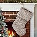 GMOEGEFT Christmas Stocking 20 Inches Brown Plush Faux Fur Xmas Tree Holiday Decorations