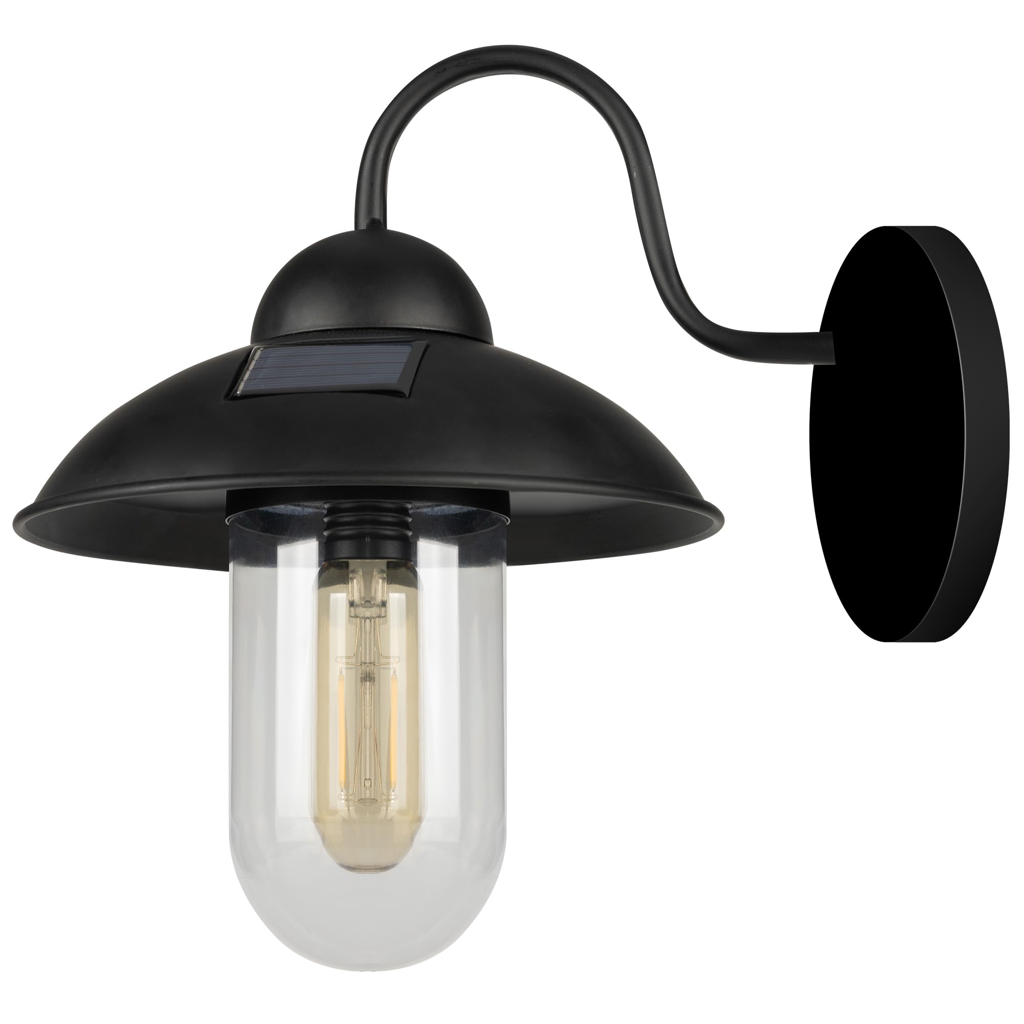 Photo 1 of Fastruggle Outdoor Gooseneck Solar Barn Light Fixtures with Upgraded Solar Panels Wall Mount, Outdoor Wall Sconce Waterproof, Outside Light Fixture for Exterior Garage, Barn, Patio, Yard, Street