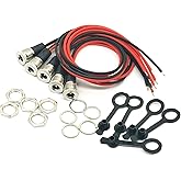 AYECEHI 5Pack 5.5 x 2.1 MM 10A DC-099 Power Jack Cord Socket Threaded Female Mount Connector Adapter with Waterproof Cover Cap