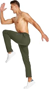 HCSS Mens Joggers Bottoms Army Green Elasticated Waist Open Hem Zip Pockets S view 5