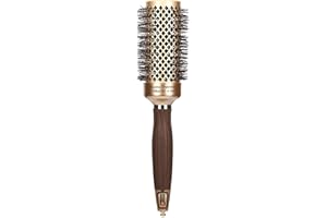 Olivia Garden NanoThermic Ceramic + Ion Round Thermal Hair Brush - Not Electrical - Professional Blowout Brush for Normal to Thick Hair