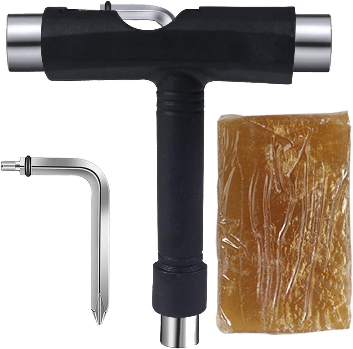 Geelife Skateboard Tool and Cleaner All-in-one Multi-Functional T Skate Tool, Allen Key and Grip Tape Eraser