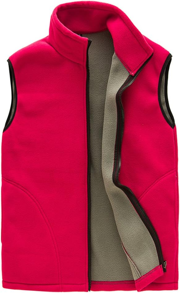 BOSOZOKU Mens Thermal Fleece Vest, Full Zip Gilet Sleeveless Casual Bodywarmer Waistcoat Outdoor Fleece Jacket