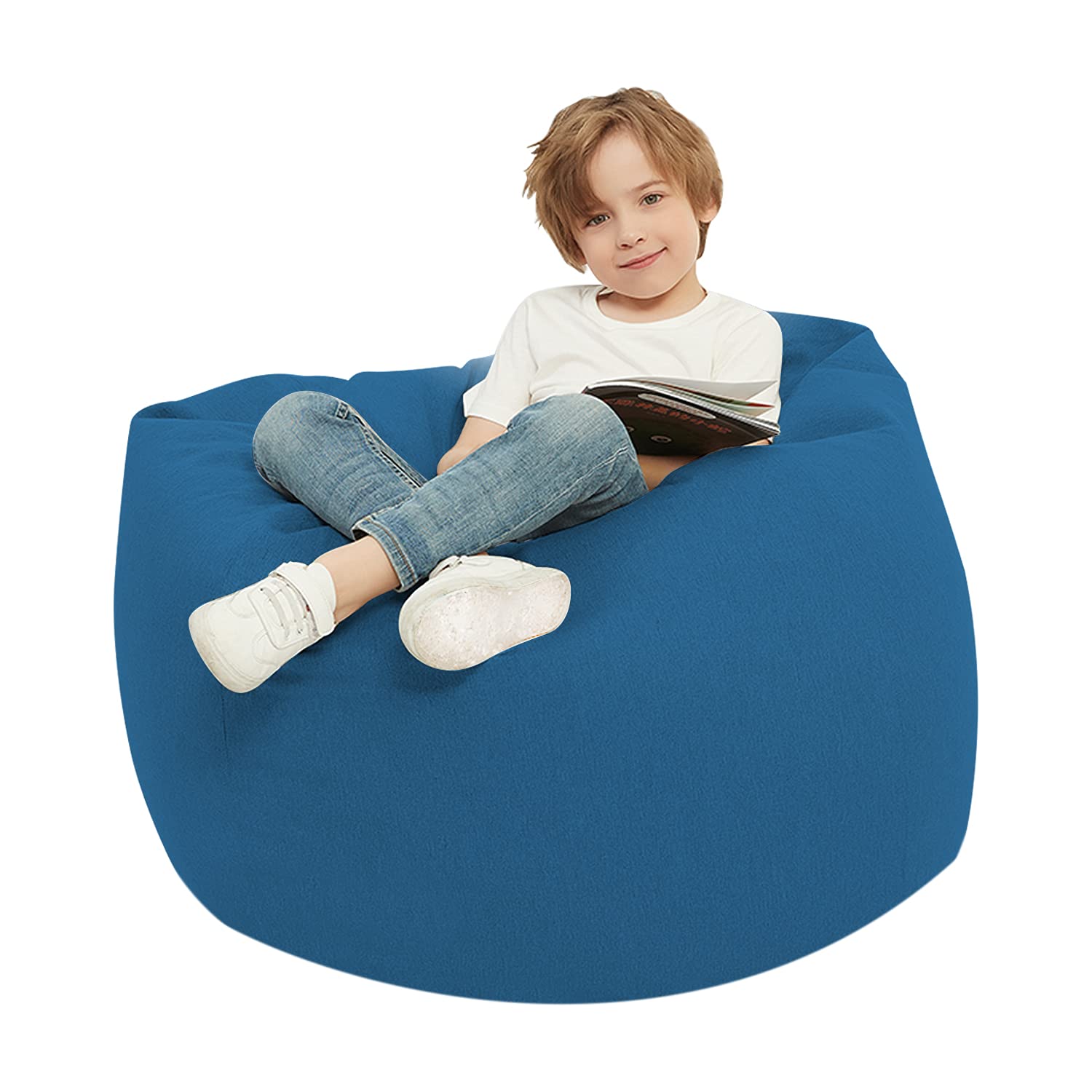 Langla-Shades Bean Bag Chair Cover, Indoor Outdoor Beanbag Seat Sofa without Filling, Blue, 90cm x 110cm