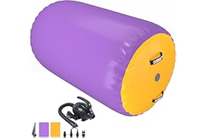 DOBESTS Air Roller Gymnastics Barrel Back Handspring Trainer Tumbling Barrel Yoga Barrel Mat with Electric Air Pump