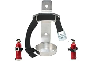 MANNIFEN Fire Extinguisher Mount,Wall Hanging Bracket,Fire Extinguisher Holder for Home, Car, RV, Truck, Mini Fire Extinguishers (2.5LB Stainless Steel 1Pcs)