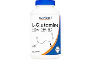 Nutricost L-Glutamine 800mg, 180 Capsules - Gluten Free, Non-GMO