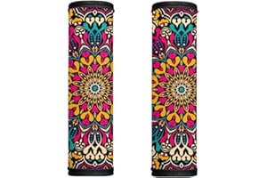 Horeset Luggage Handle Wrap Set of 2,Comfortable Refrigerator Door Handle Covers Luggage Identifier/Tag/Grip for Airport Travel Bag Accessories for Men Women(Boho Style Flower)