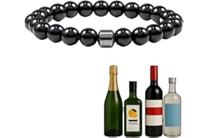 TACBSP Glame Anti Alcohol Bracelet for Men Women Stop Drinking Alcohol Manifestation Hematite Adjustable Bracelet Set for Men Women Anxiety Stress Relief Gifts