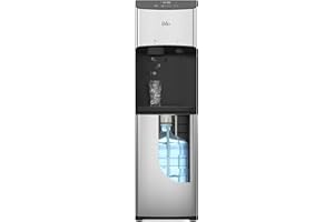 Brio 520 ICE Water Dispenser for 5 Gallon Bottle | Bullet Ice Maker Bottom Load Cooler | UV Self Cleaning, LED Touch Display with Digital Clock, Night Light, Child Safety Lock | 2X Fast Dispense