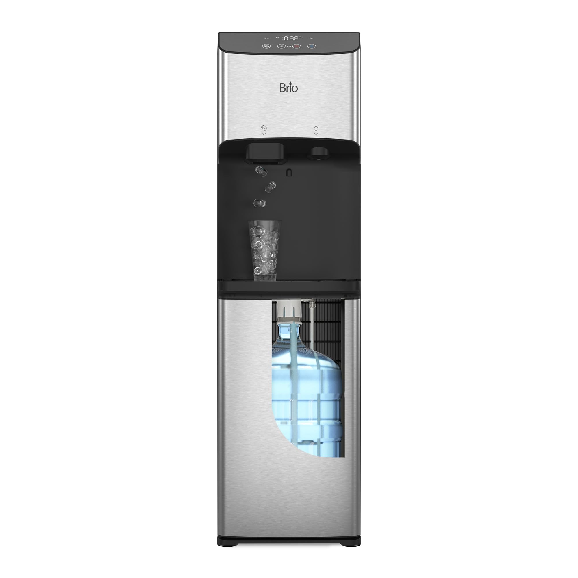 Photo 1 of ***UNABLE TO TEST***Brio 520 ICE Water Dispenser for 5 Gallon Bottle | Bullet Ice Maker Bottom Load Cooler | UV Self Cleaning, LED Touch Display with Digital Clock, Night Light, Child Safety Lock | 2X Fast Dispense