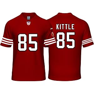 Mens/Women/Youth Football Stitched T-Shirt for Sports Fan Red/White No Brand/Logos