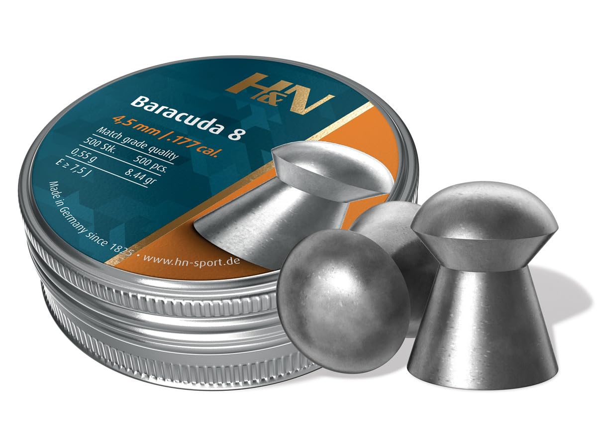 H&N Sport Baracuda 8, 177 Cal., 8.44 Grains, Round Nose, 500ct