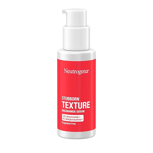 NEUTROGENA STUBBORN TEXTURE RESURFACING SERUM WITH 10% NIACINAMIDE & 4% NEOGLUCOSAMINE DESIGNED FOR ACNE-PRONE, IMPROVES UNEVEN SKIN TONE & REFINES TEXTURE, FRAGRANCE-FREE, 1 FL. OZ