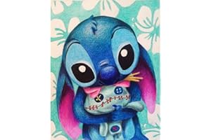 LONMO ART Diamond Painting Kits for Adults, DIY 5D Square Full Drill Art Perfect for Relaxation and Home Wall D¨¦cor (Stitch, 12x16inch)