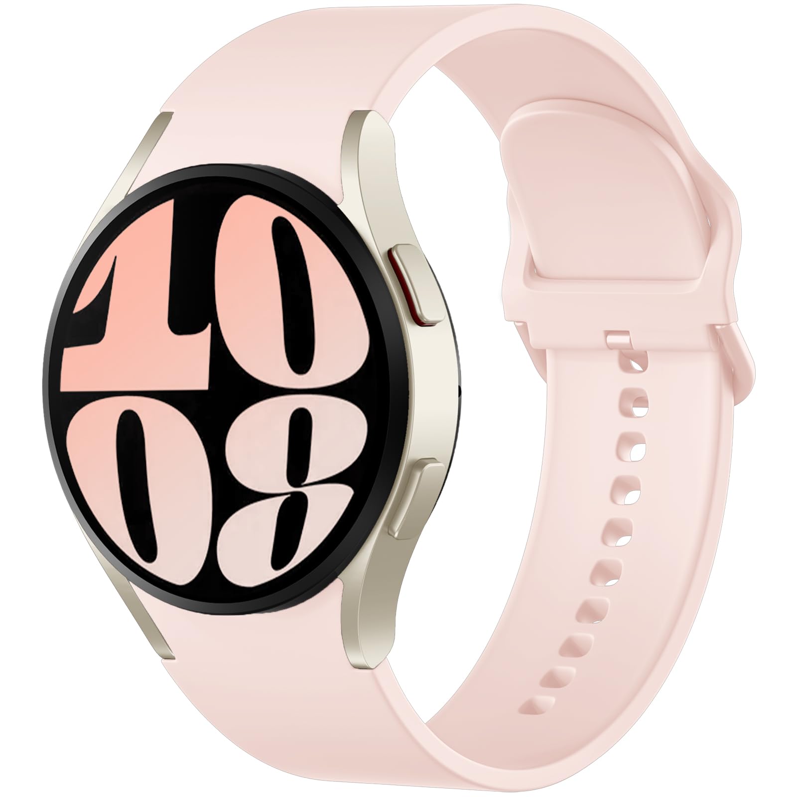 Maledan Bands Compatible with Samsung Galaxy Watch 7 6 5 4 Band 40mm 44m/Galaxy Watch 5 Pro Band 45mm/Galaxy Watch 6 4 Classic 43mm 47mm 46mm 42mm, 20mm Waterproof Silicone for Women Men, Sand Pink