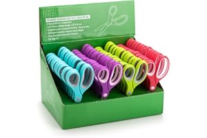 Kalatic Kids Scissors Kids Scissors (48 Count Teacher Pack, Rounded-tip, 5.6 Inch) - 5.6’’ Soft Touch Blunt School Student Scissors Shears KT-003-R48-A (Pack of 48)