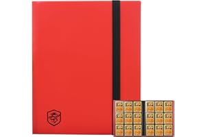 Fweel 9-Pocket Trading Card Binder, 360 Side-Loading Pockets, Fixed Pages Card Album for Standard Size Cards – Red | Holder for Trading Cards, Business Cards, Sports Cards, Coupons