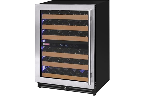 Allavino 56 Bottle Dual Zone Left Hinge Stainless Steel Wine Refrigerator