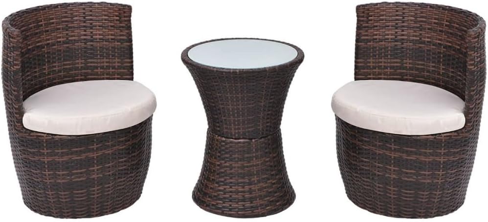 Vidaxl 43111 Salon De Jardin 5 Pieces Salon De Jardin En Polyrotin Marron Taille Unique Amazon Fr Cuisine Maison