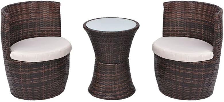 Festnight Conjunto de Silla y Mesa de Ratán de Jardín 5 Piezas: Amazon