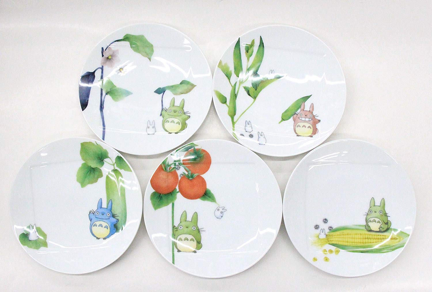 Noritake x Studio Ghibli Neighbor Totoro 6.1 Inches Diameter Appetizer Plates Set of 5 Vegetable Series VF9931A1704-15
