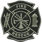 Fire &amp; Rescue Tactical Patch - Black &amp; Silver