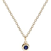 Amazon Essentials Yellow Gold Plated Brass Birthstone Solitaire Pendant Necklace, 16'' + 2'' Extender