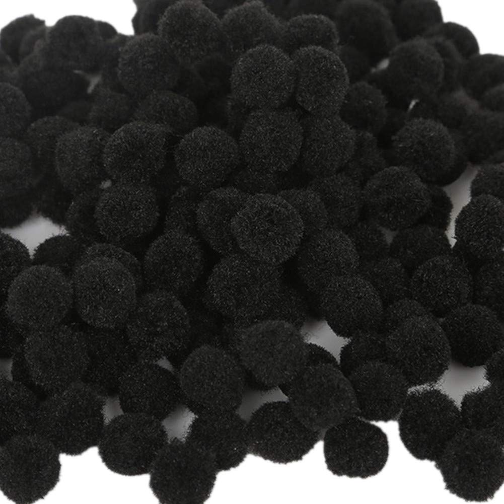 500 Pack Fluffy Pom Poms for Craft,High Density Pompoms Balls for DIY Crafts Jewelry Making Hair Accessories Clothing Hat Embellishment 20mm,Black