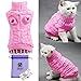 Bolbove Bro'Bear Cable Knit Turtleneck Sweater for Small Dogs & Cats Knitwear (Pink, Large)