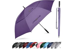 Trenovo Auto Open Golf Umbrellas 62/68/72 Inch Extra Large Oversize for Business & Home, Ventilated Double Canopy Windproof Waterproof Stick Umbrella for Rain & strong wind