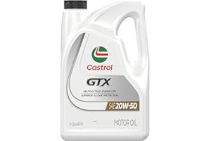 Castrol GTX 20W-50 Conventional Motor Oil, 5 Quarts