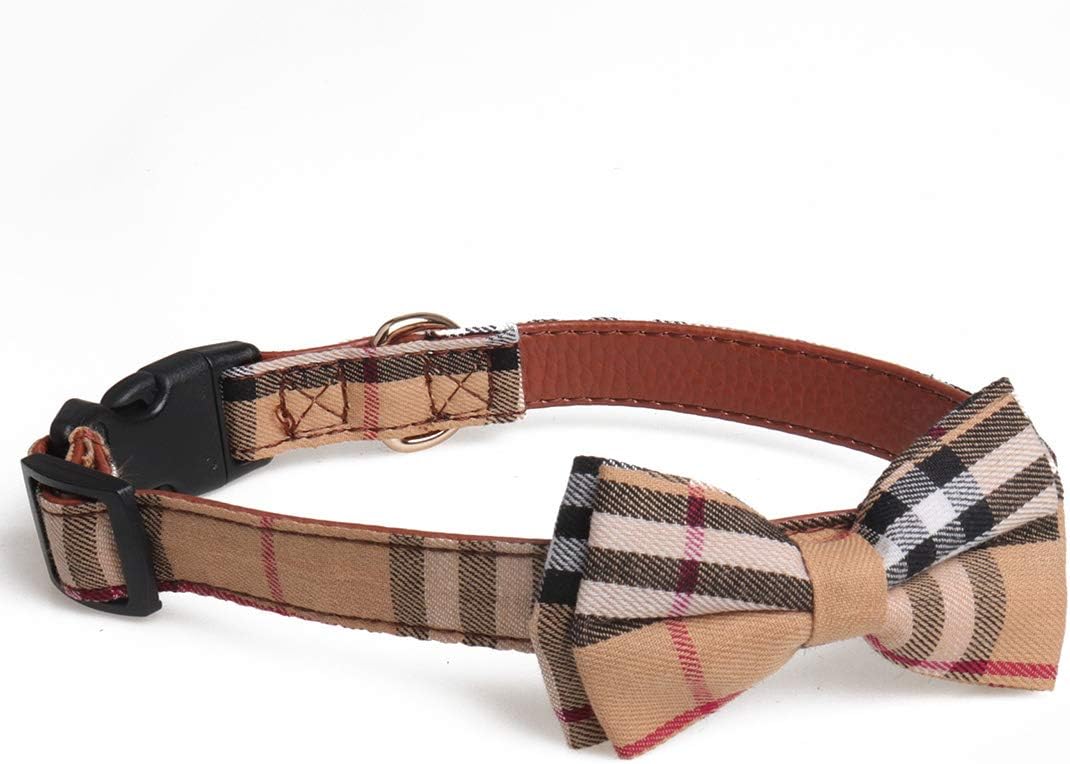 chede Soft &Comfy Bowtie Dog Collar， Detachable Adjustable Bow Tie Collar Pet Gift