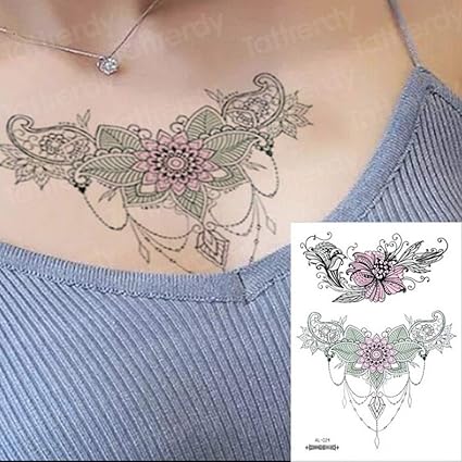 Handaxian 3pcsgirls Tattoo Imperméable Vintage Lotus