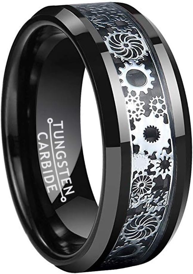 Anillos Para Hombre, Anillo De Dedo De Carburo De Tungsteno De 8 Mm