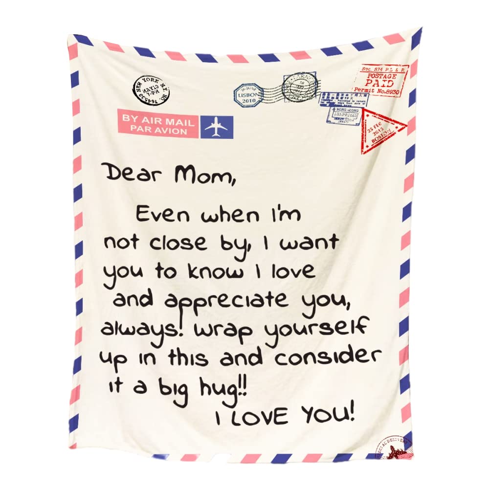 Tianbi Fleece Blanket to My Mom Dad,Mother's Day Father's Day Letter Printed Throw Blanket,Letter Printed Bed Blanket,Soft Flannel Blanket for Bed Couch Living Room