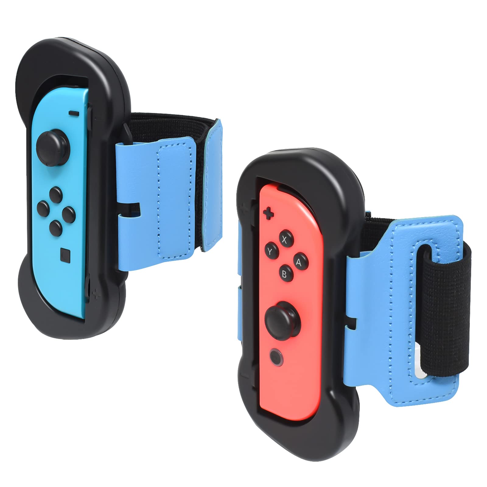FYOUNG Wrist Straps for Just Dance 2026 2025 2024 2023 2022, 2 Pack Adjustable Elastic Wrist Bands for Zumba Compatible with Nintendo Switch/Switch OLED - Blue/Black