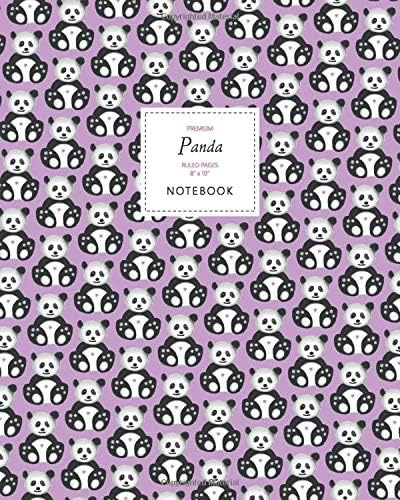 Panda Notebook - Ruled Pages - 8x10 - Premium (Pink)