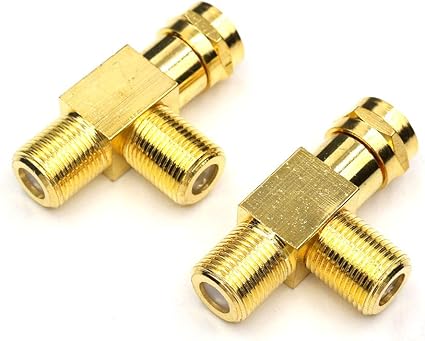Amazon.com: ANHAN F Coax Cable Splitter 3 Way,F Type Male to Double Female  Connectors Satellite TV Splitter RG6 Coaxial Adapters for Video VCR Antenna  2Packs: Home Audio & Theater
