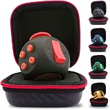 PILPOC theFube Fidget Cube Deluxe Premium Case Quiet Sides Black Red view 1