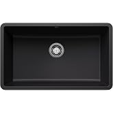 BLANCO Precis Kitchen Sink, Coal Black 30 Inch | Granite composite, Undermount Installation, Easy-to-Clean