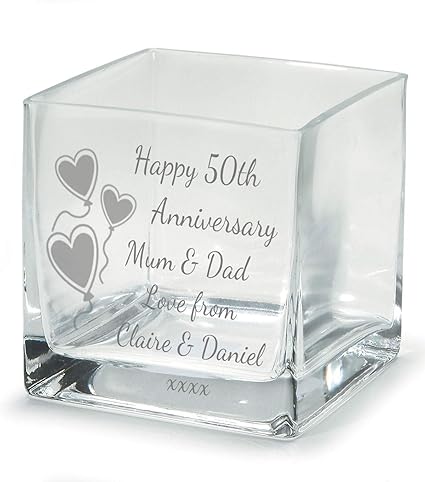 County Engraving Engraved 50th Golden Wedding Anniversary Square