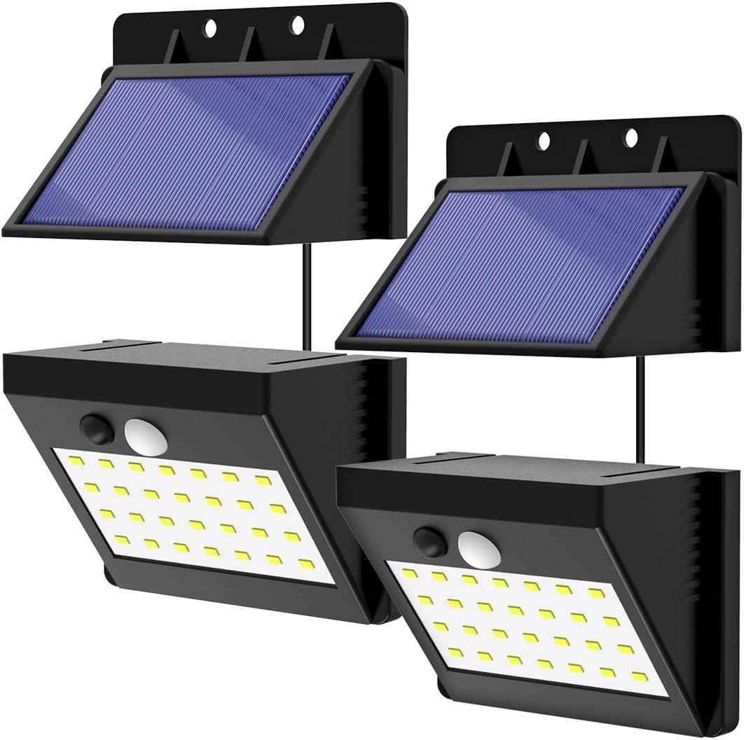 28 LED Detachable Solar Motion Sensor Light, TSUNRISE Waterproof Solar Powered Outdoor Security